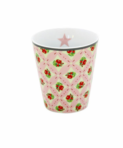 Krasilnikoff Becher Happy Mug "Rose Check"