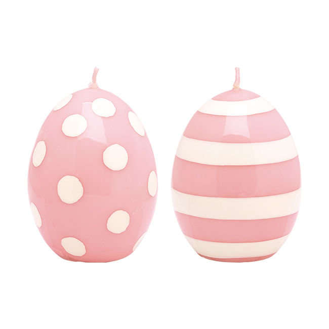 Greengate Kerze Osterei Ditte pale pink Spots & Stripes L