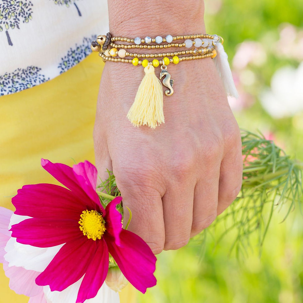 Miniaturbild: Overbeck and Friends Armband  | Elena | gold blau rosa