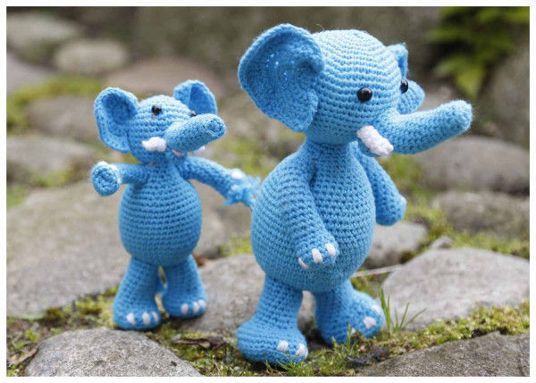 Miniaturbild: Go Handmade Elefanten Sara und Simba | Häkel-Set zum Selbermachen