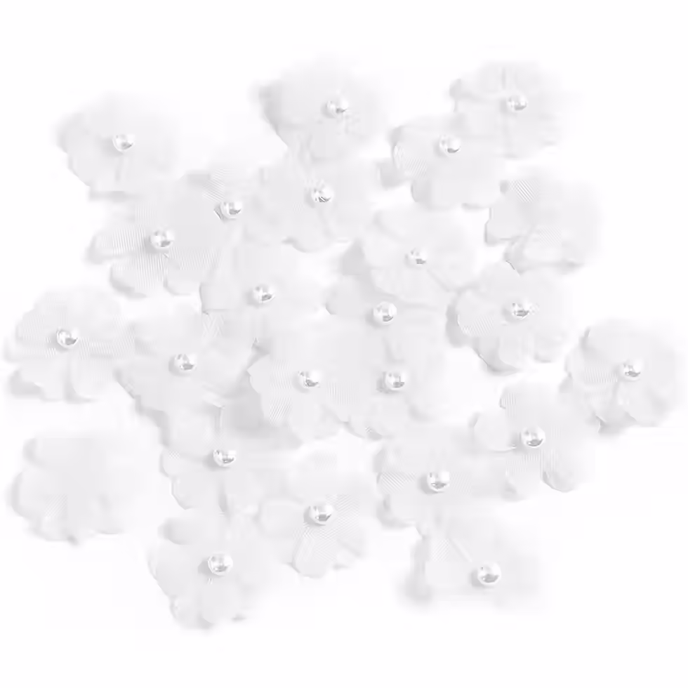 Miniaturbild: Set aus 5 Chiffon Blumen Patches zum Aufnähen Kleben | versch. Farben