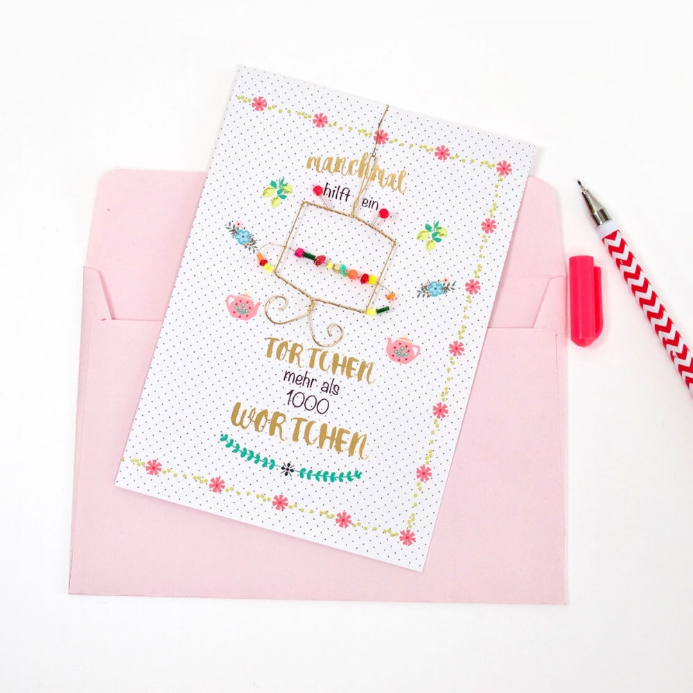 NOI Karte mit Umschlag "Törtchen" und Mini Funkel