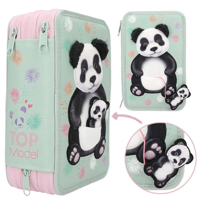 Miniaturbild: TOPModel 3 Fach Federtasche Applikation WILD | Panda | gefüllt
