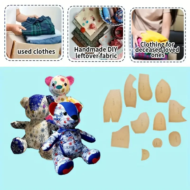 Miniaturbild: Nähset Teddybär für Kinder  | 11-teiliges Schnittmuster | DIY Teddy in 4 Größen