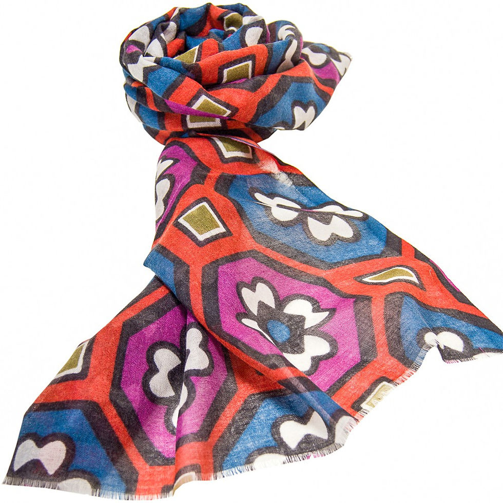 Nila Pila Schal Pasi | abstrakte Blumen | Wolle und Seide | 70x180cm