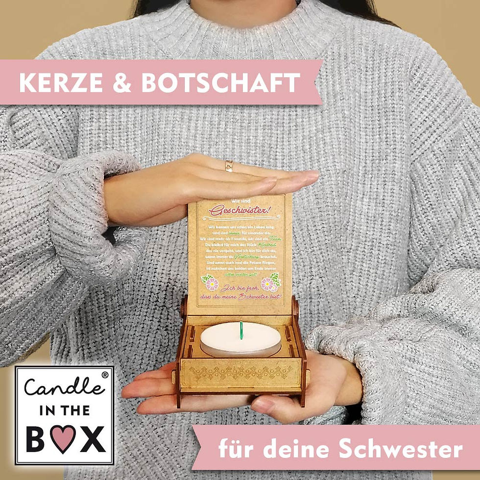 Miniaturbild: Candle in the Box Kerze in Holzkiste | beste Schwester | Kerze mit Spruch