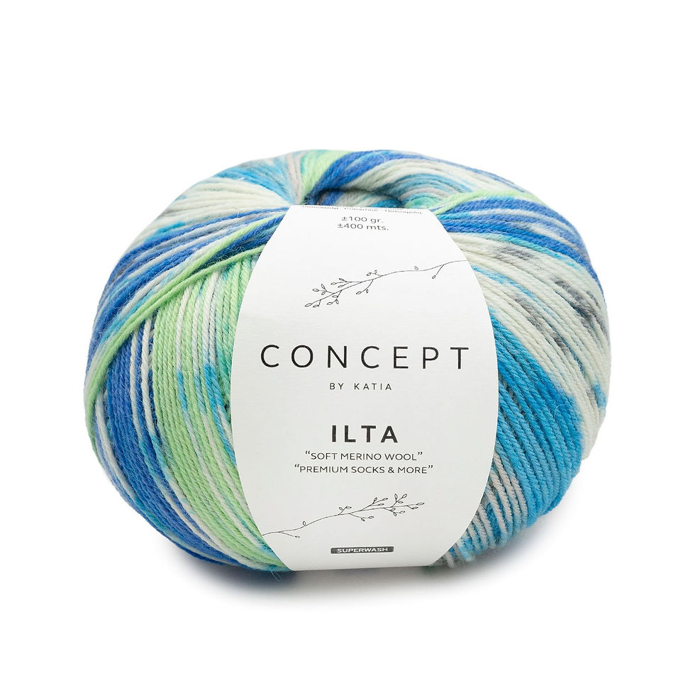 Miniaturbild: KATIA ILTA Sockenwolle Strickwolle Häkelwolle | 4-fdg. 100g | musterbildend