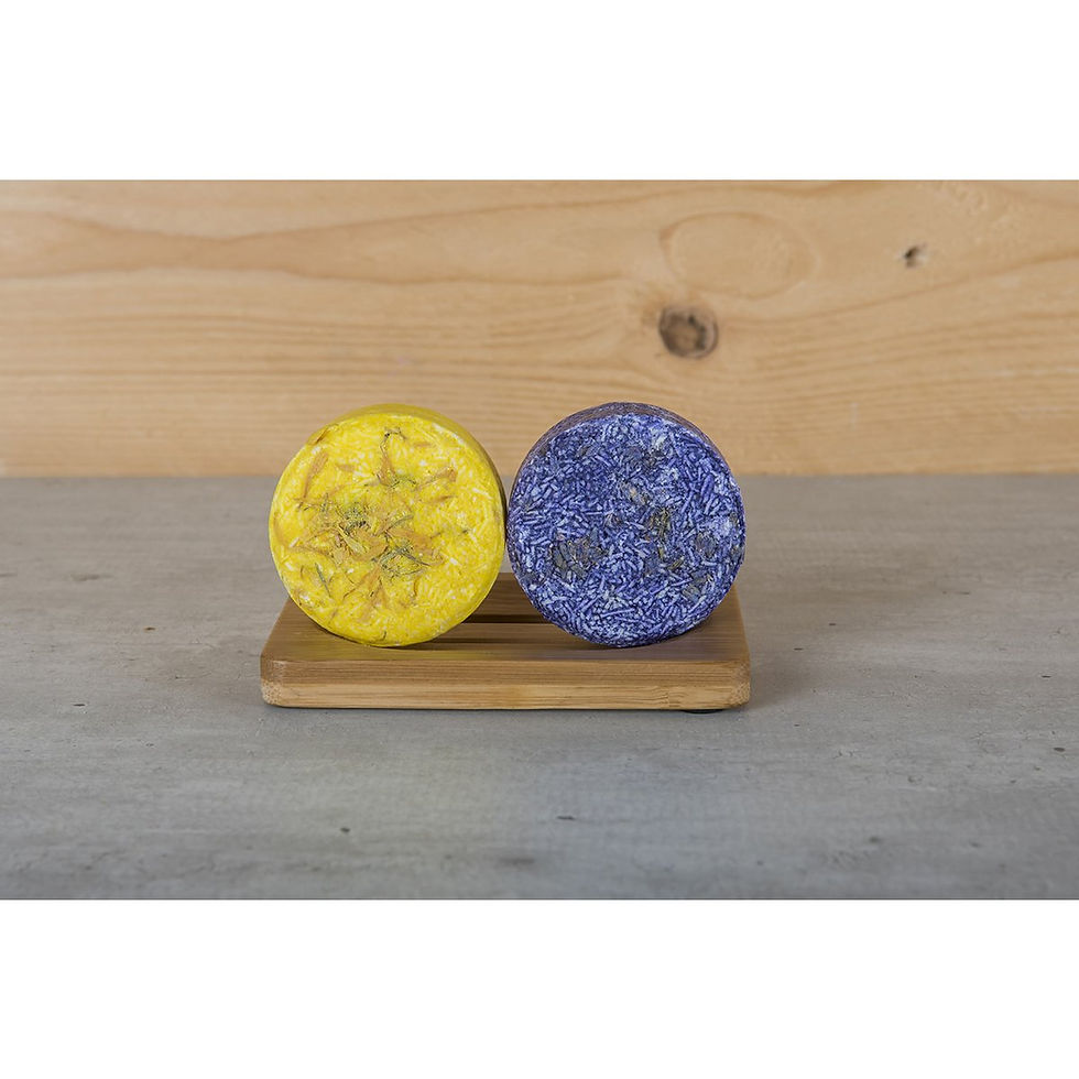 Miniaturbild: HappySoaps Seifenhalter aus Bambus | für zwei feste Shampoos und Seifen