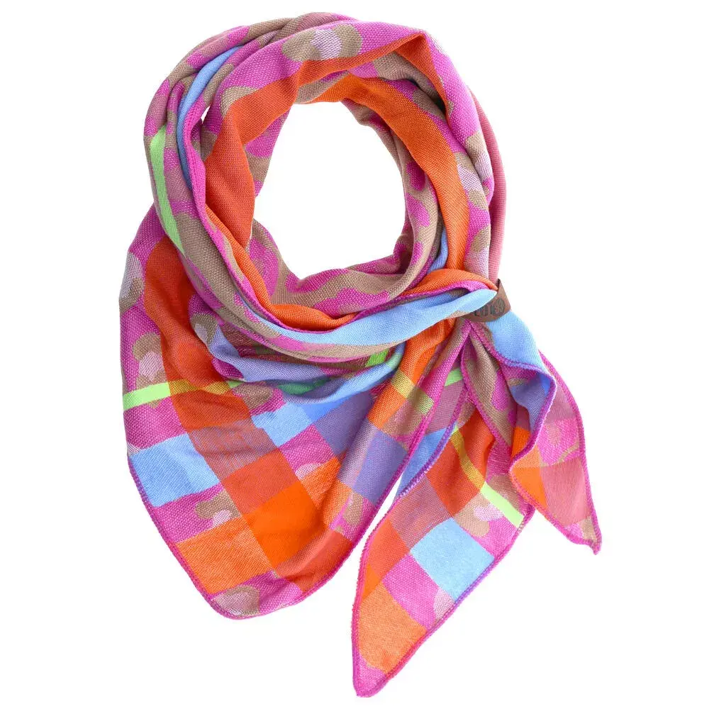 Lot83 Schal Vieve 02 | mit Lederdetail | Baumwollgemisch