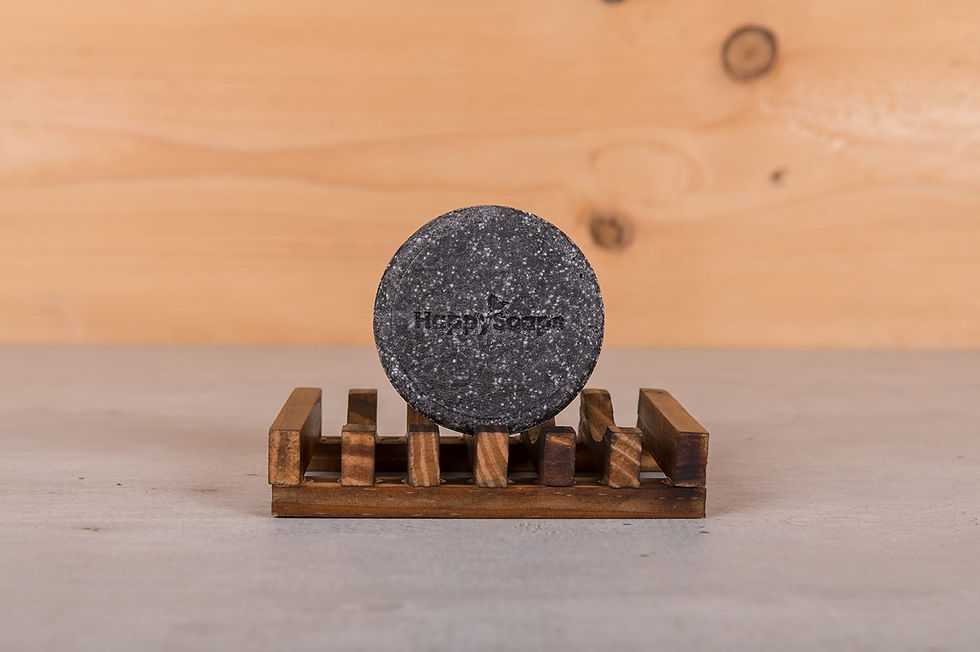 Miniaturbild: HappySoaps Panda Shampoo Riegel mit Aktivkohle - 70g - für 90-110 Haarwäschen