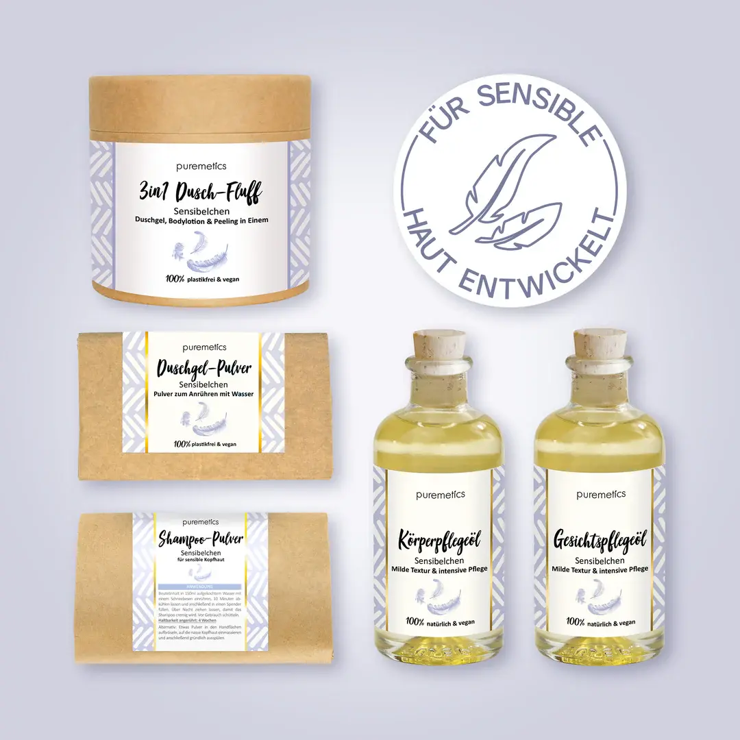 puremetics Ganzkörperpflegeset 'Sensibelchen' | Starter-Set zum Kennenlernen