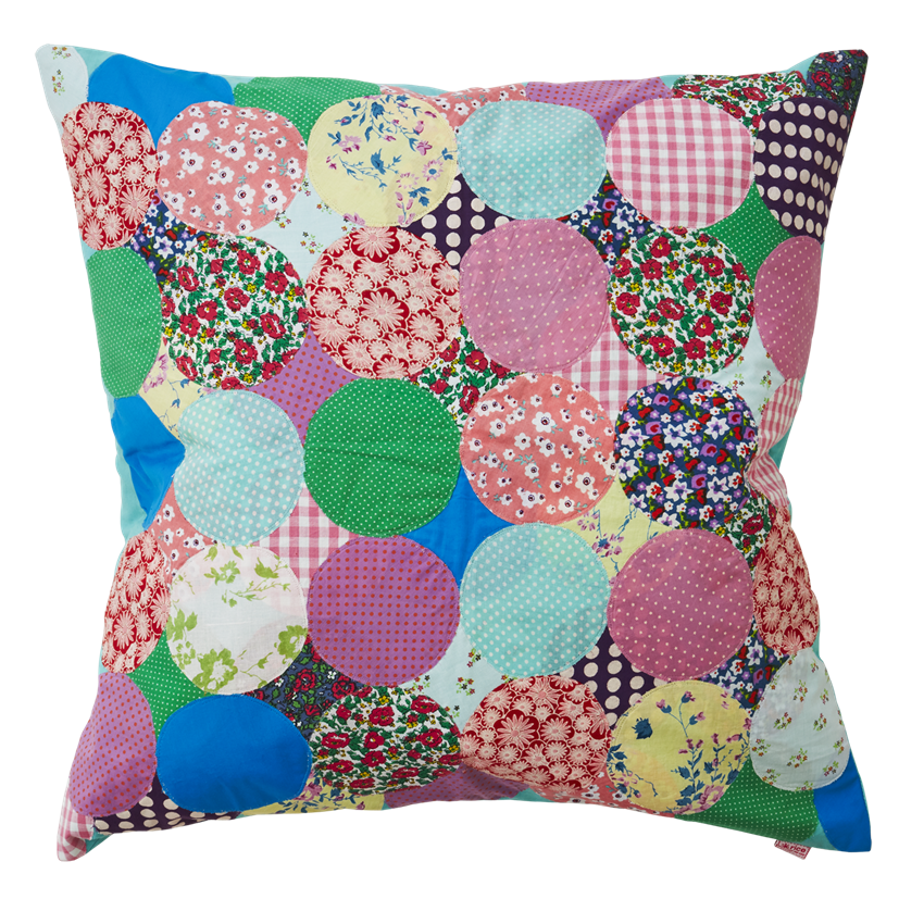 RICE Kissenbezug Kissenhülle Patchwork Circle | 60x60 cm