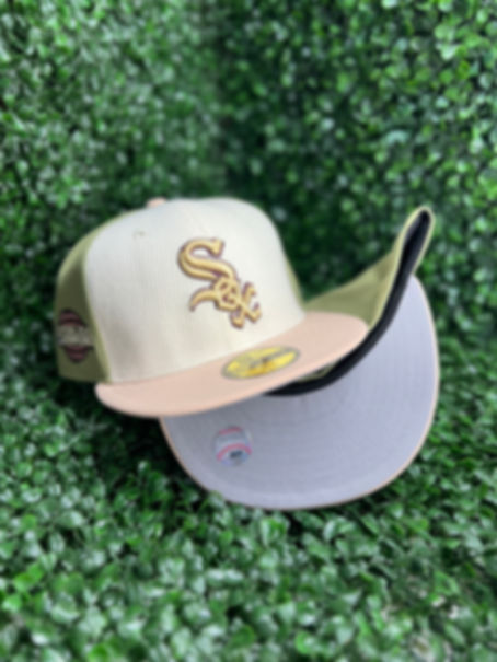 White Sox thermal front 59fifty in off white and light green and tan