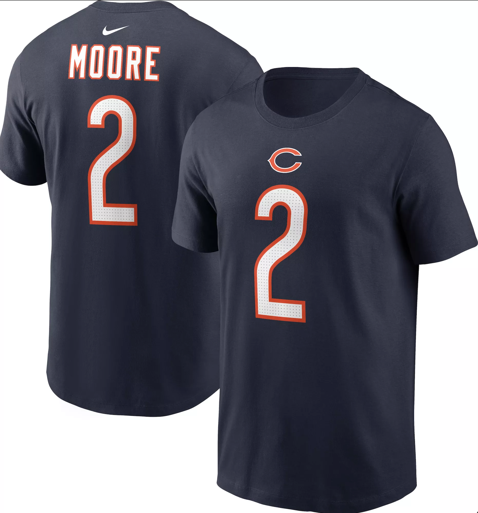 Men's Chicago Bears Nike Navy DJ Moore Player Tee #2