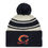 Thumbnail: Chicago Bears New Era Cream/Navy 2022 Sideline Sport Cuffed Pom Knit Hat