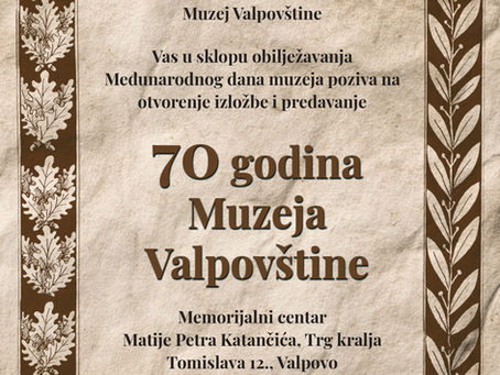 Muzej Valpovštine obilježava Međunarodni dan muzeja uz program posvećen 70 godina djelovanja