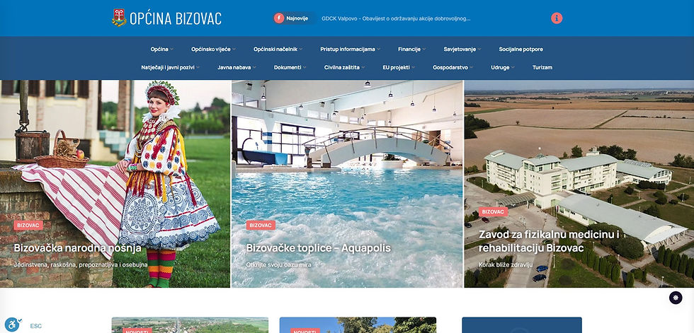 Općina Bizovac izradila redizajn web stranica