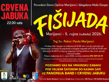 Fišijada u Marijancima uz Panonija Band i Crvenu Jabuku