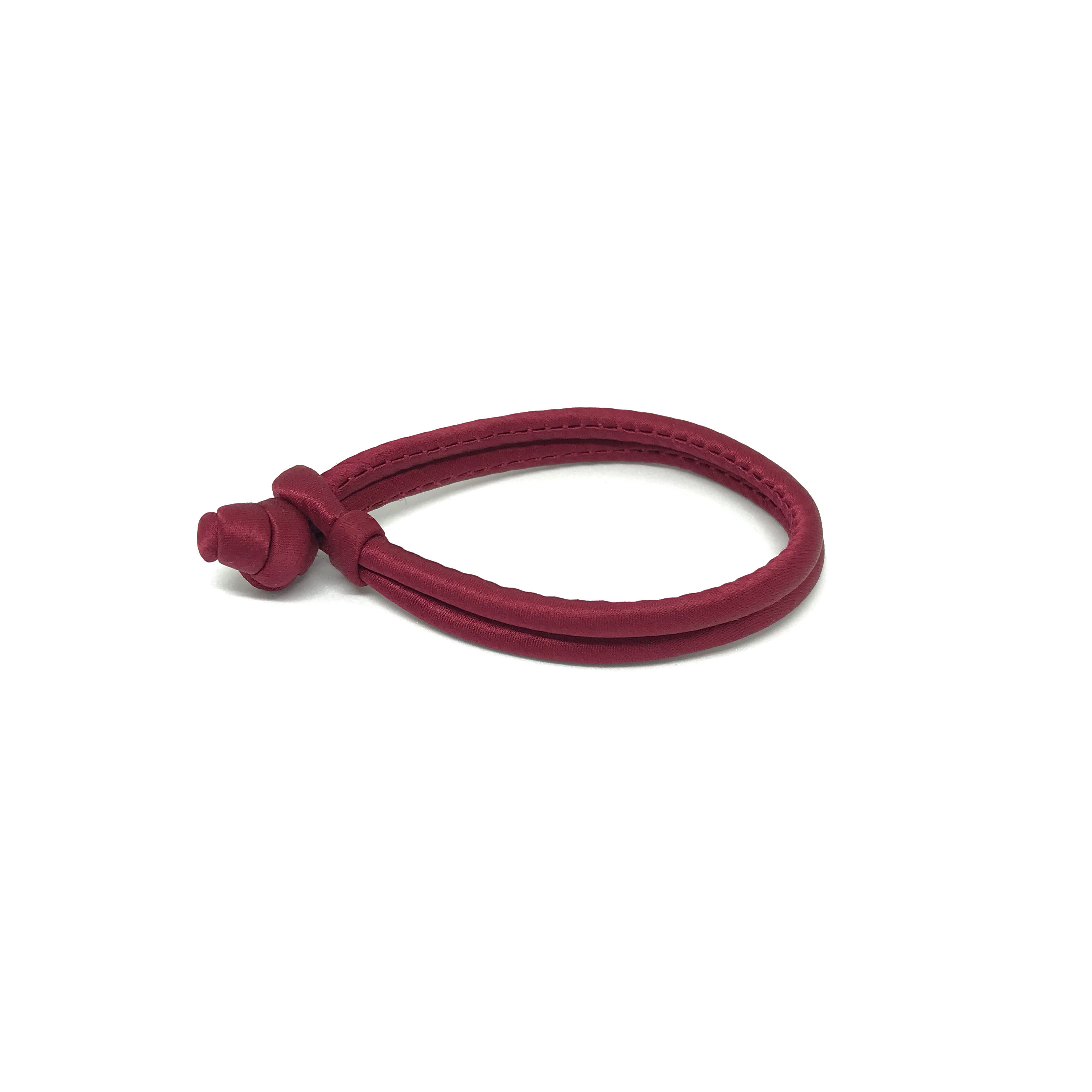 Wine Red color Single wrap 100% real silk handmade bracelet for ladies