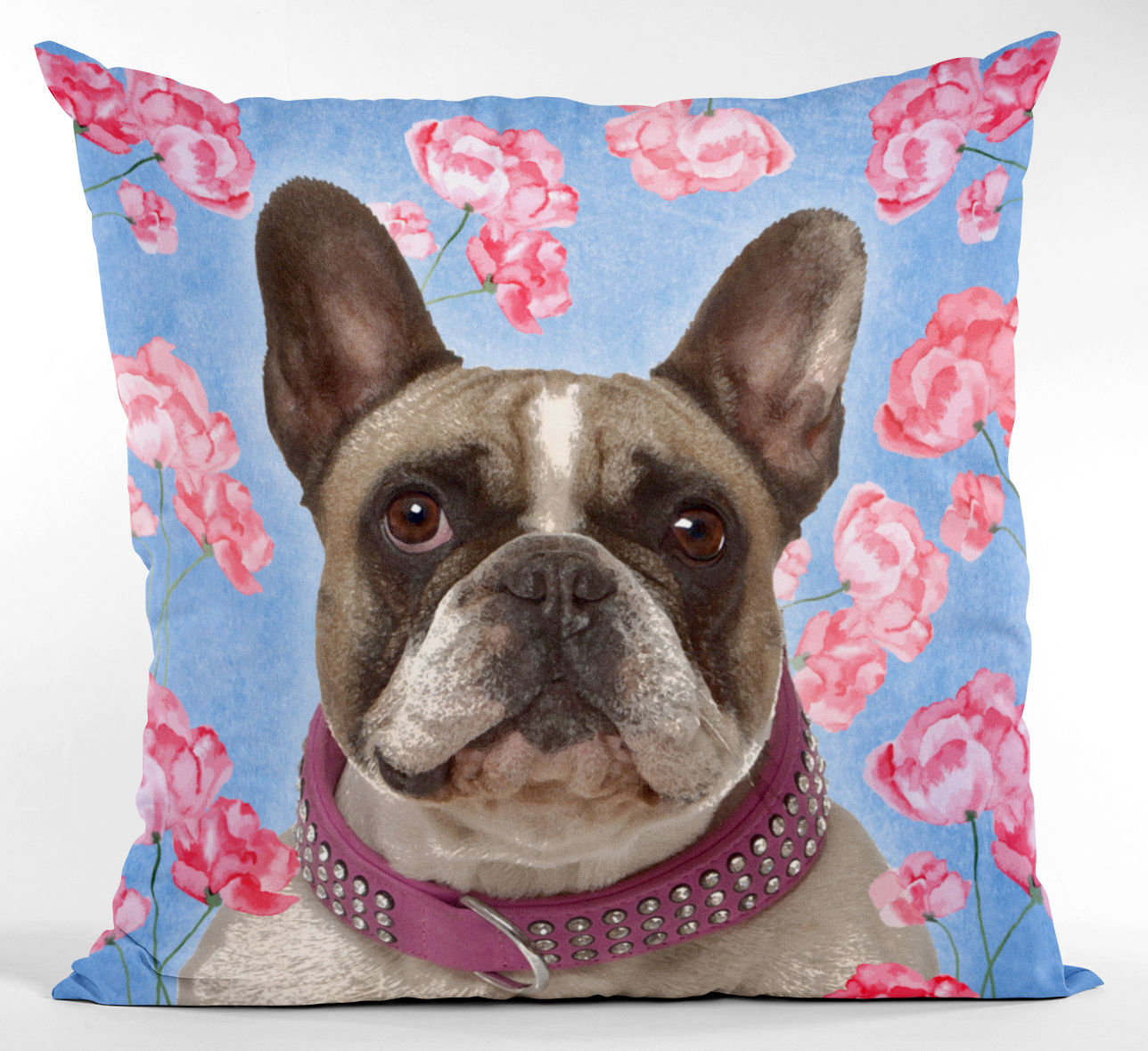 Watercolor Flowers Custom Pet Pillow