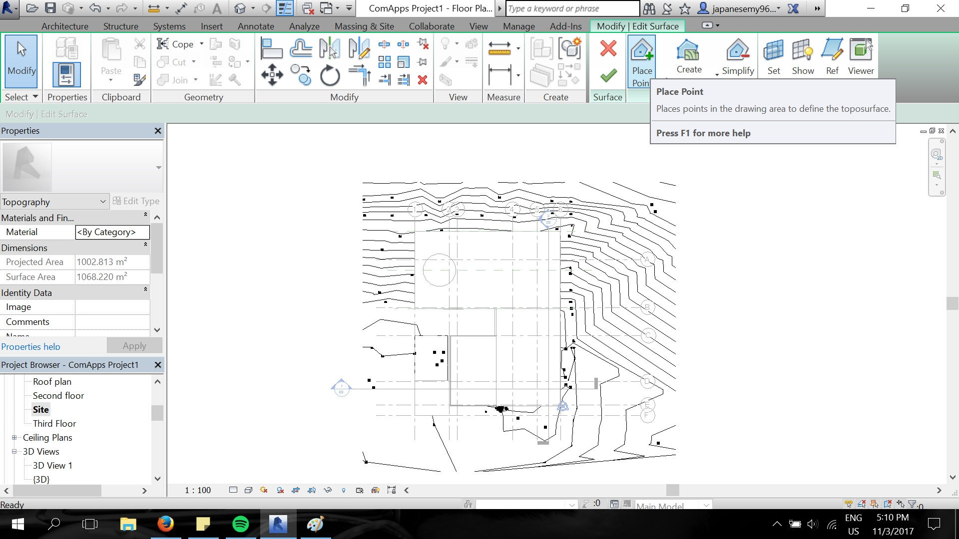 17. Topography is created by placing points