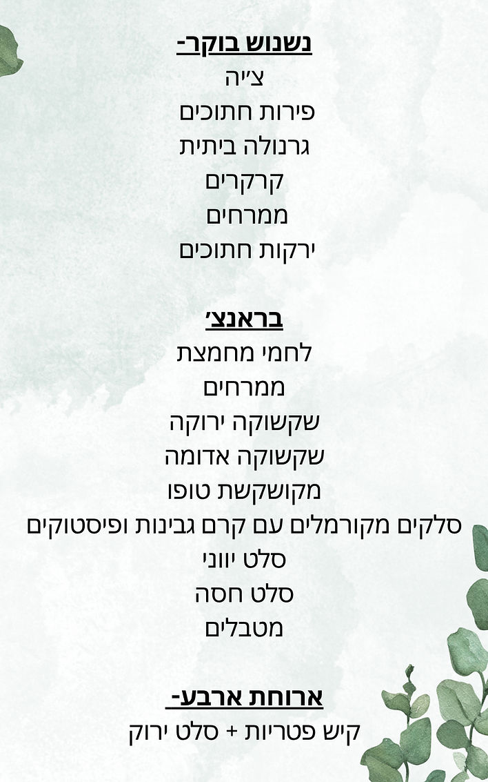 Copy of תפריט ריטריט מהות קבלת פנים עוגו