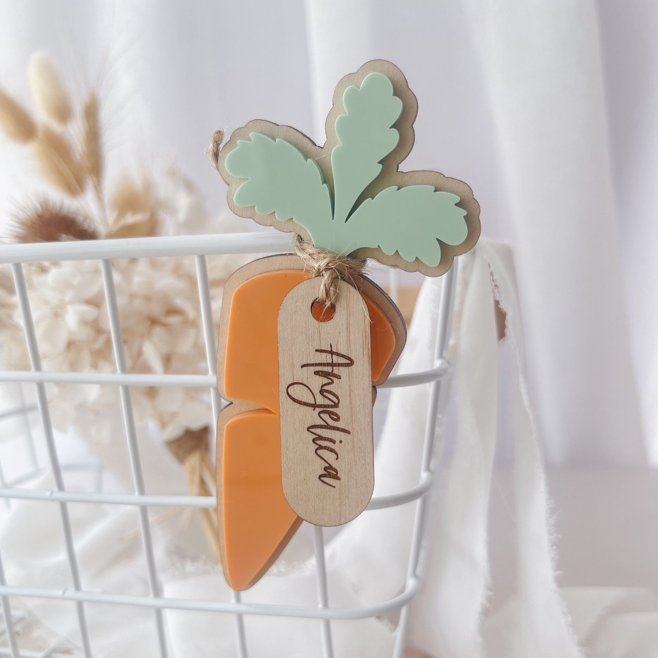 Easter | Personalised Carrot Easter Tag - Engraved Timber Tag