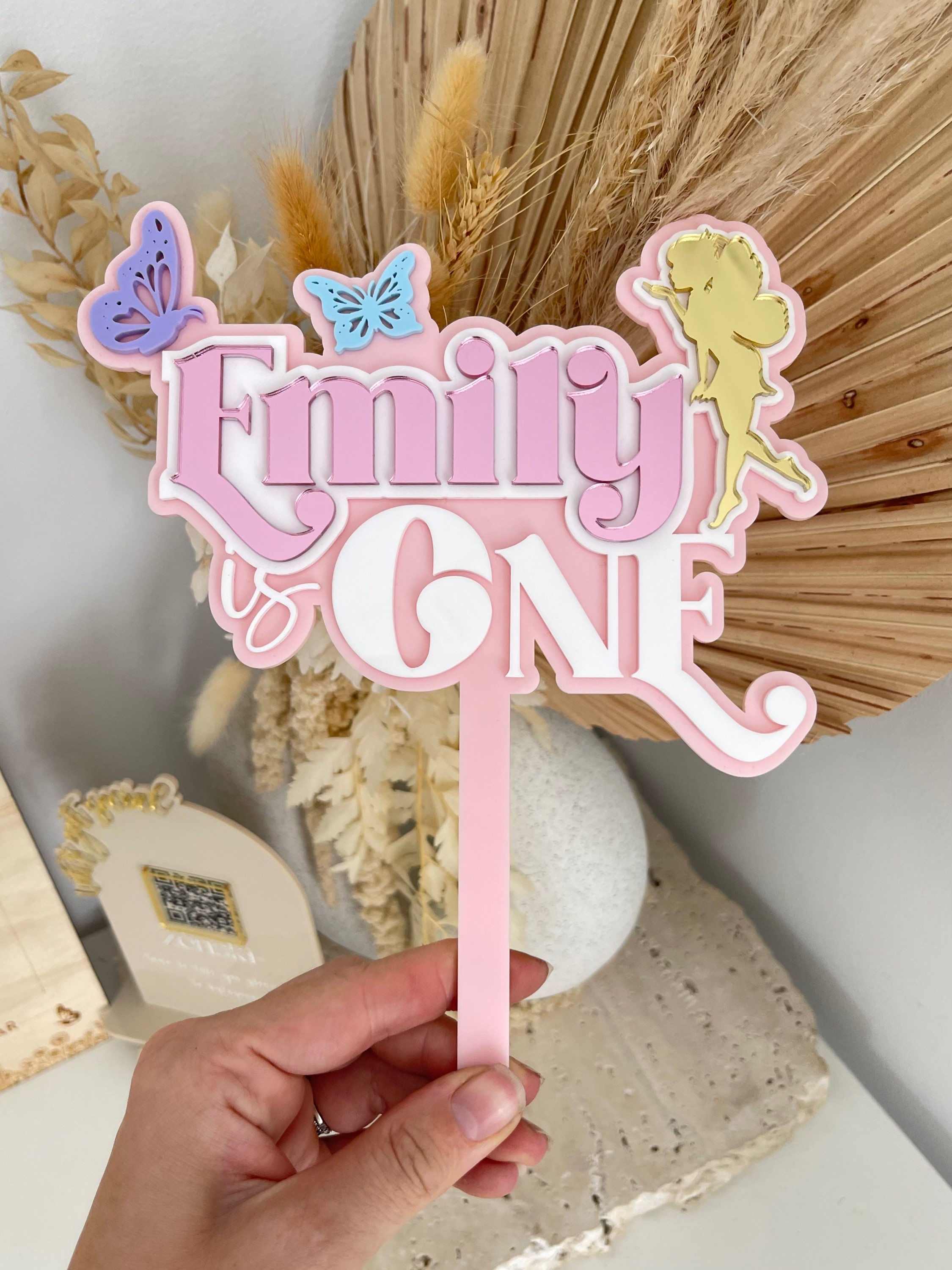 Butterfly & Fairy Acrylic Cake Topper