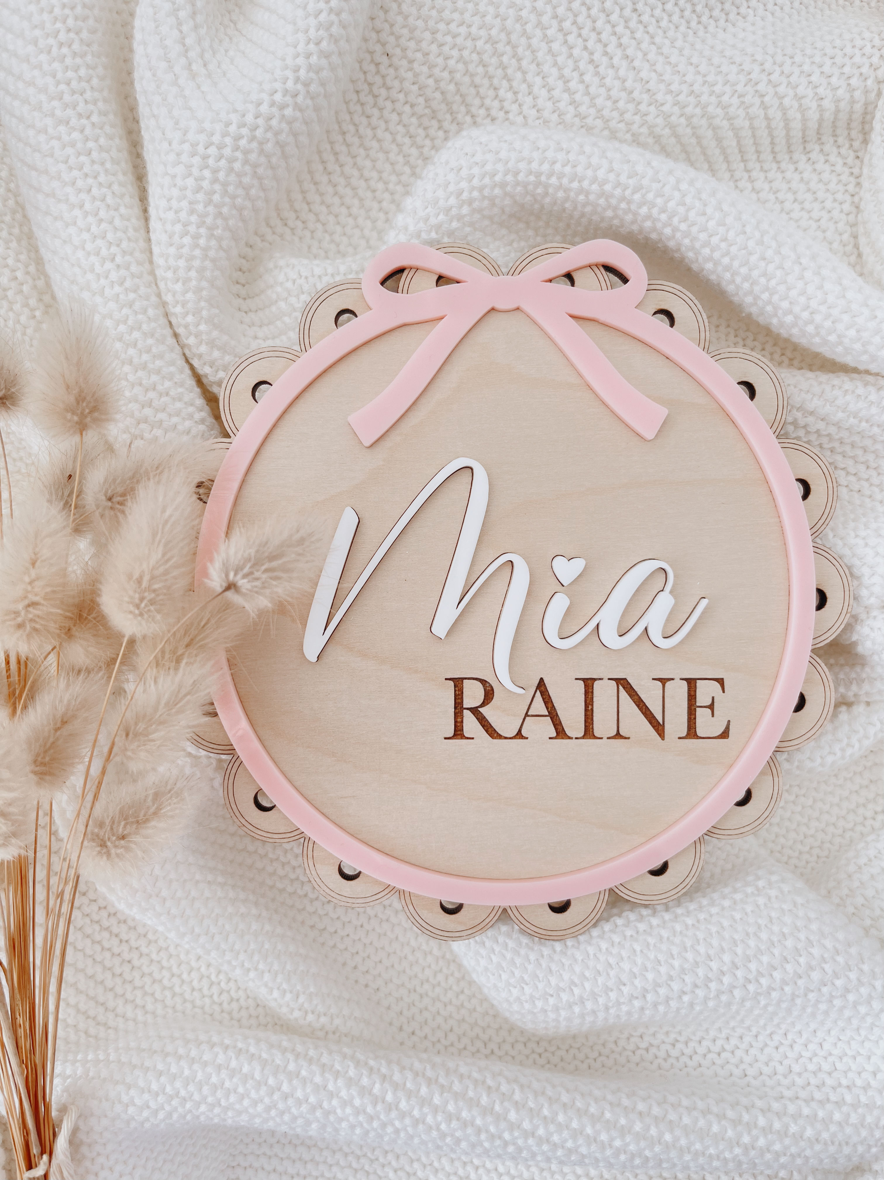 Vintage style round name plaque 
