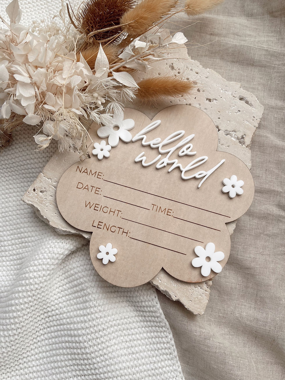 Thumbnail: Daisy Announcement Plaque - Wooden Design 