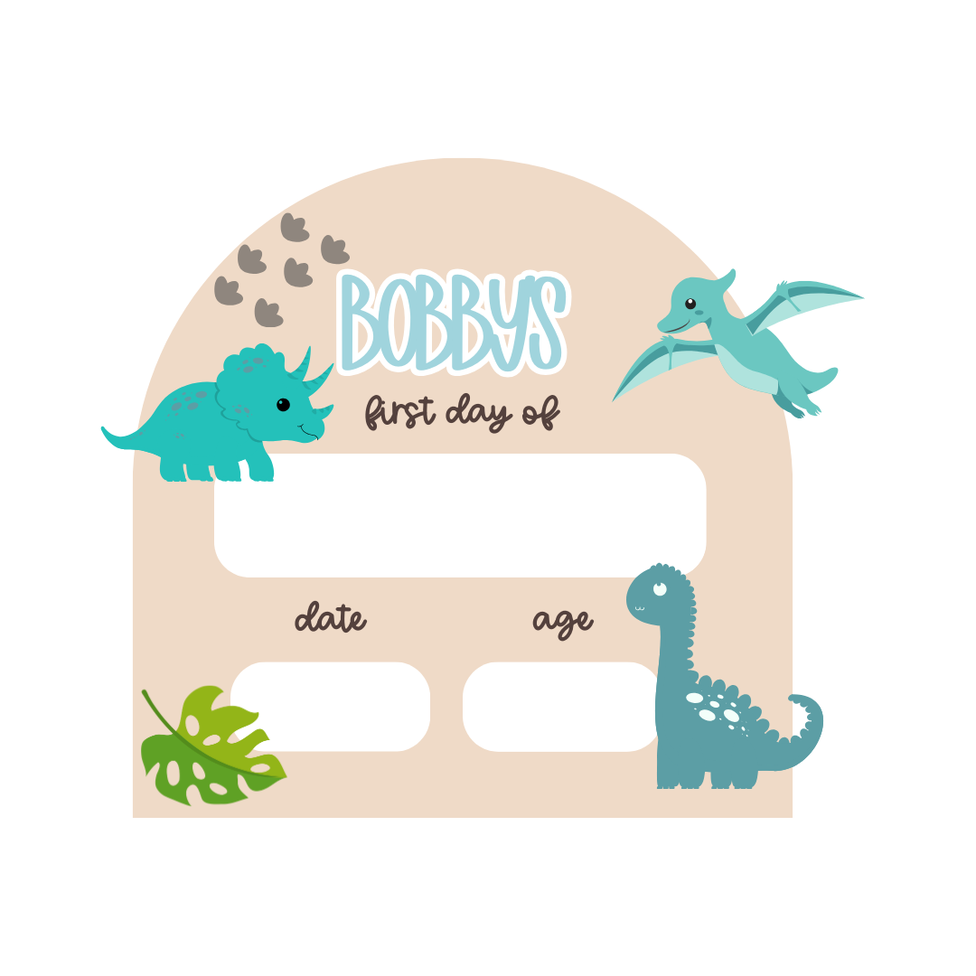 First Day Board | Small Dino Arch Interchangeable Board