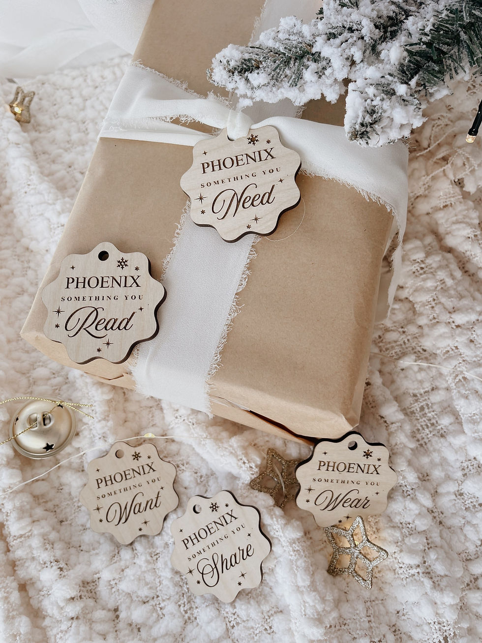 Thumbnail: Wavy Timber Present Tags | Set of 5 