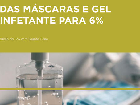 Aprovada redução do IVA das máscaras e gel desinfetante para 6%