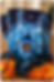 Blue and orange galaxy-style tie-dye fabric