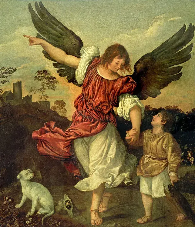Arcanjo São Rafael e Tobias. 1507-15508. Tiziano Vecelli