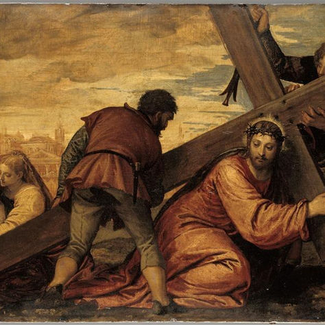 Cristo afundando-se sob o peso da cruz. 1528–1588. Paolo Veronese