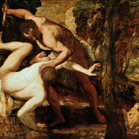 Caim matando Abel. 1550-1553. Jacopo Robusti Tintoretto