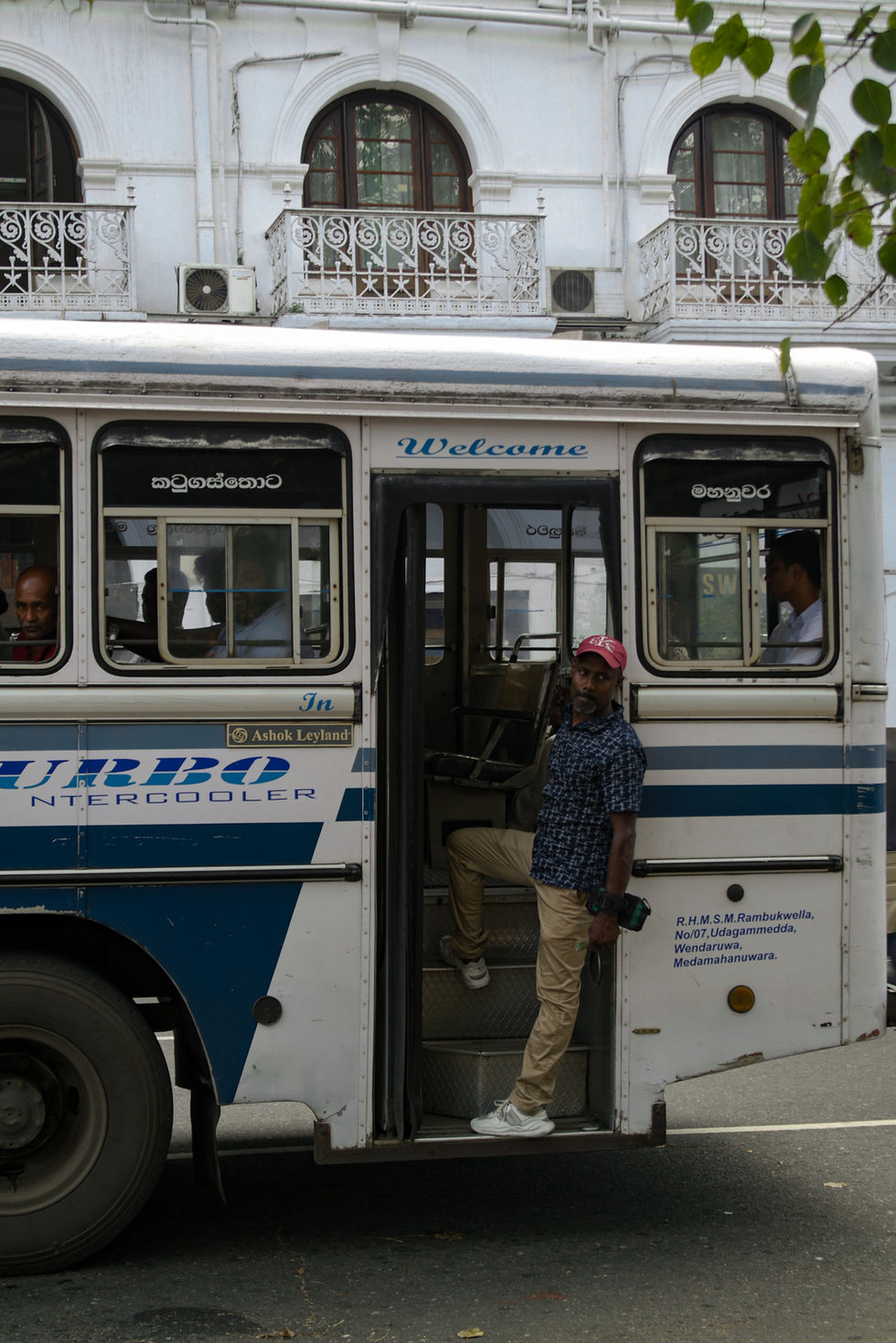 man on the bus in Kandy, Sri Lanka