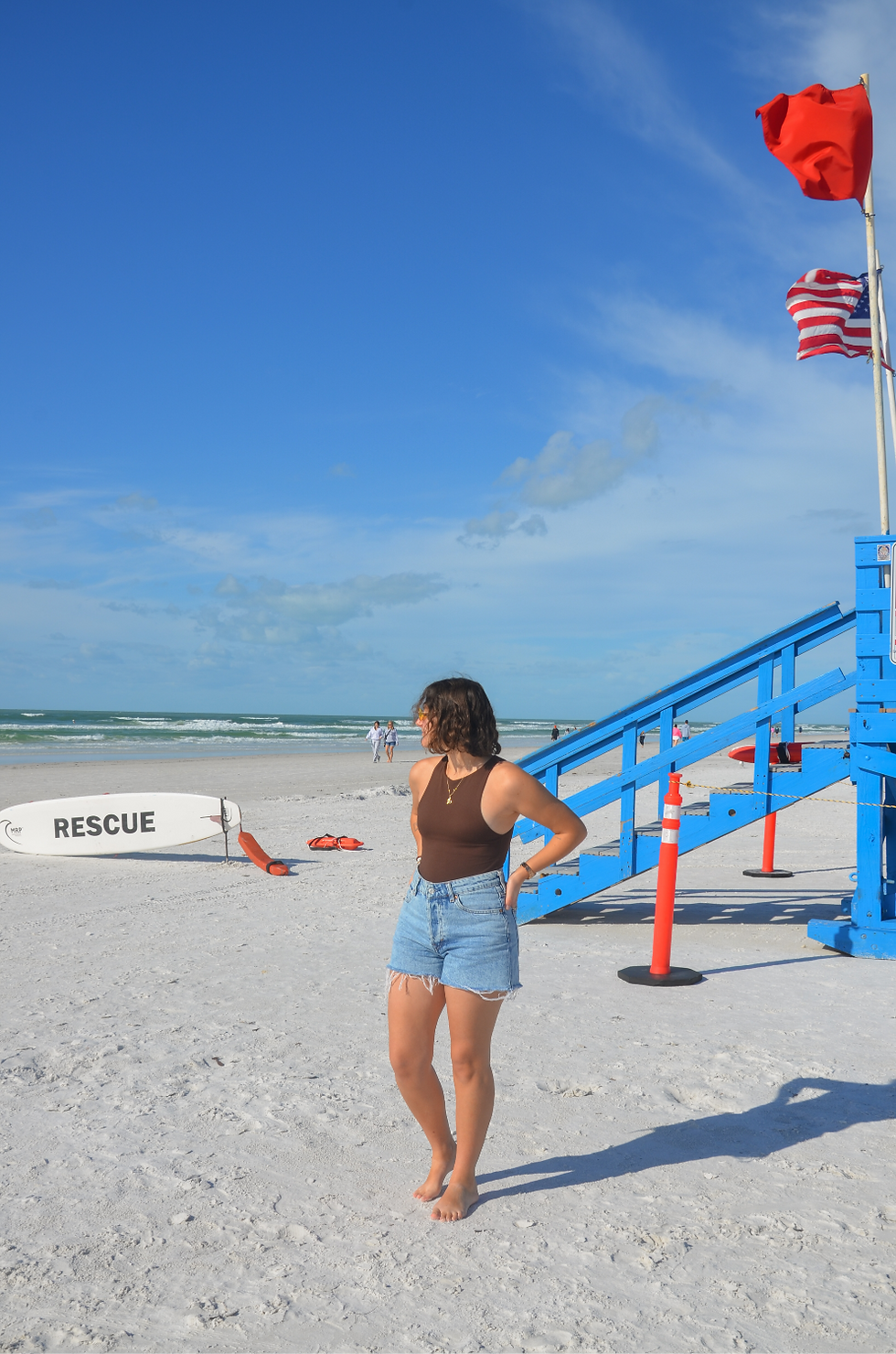 una ragazza a Siesta Beach, Florida