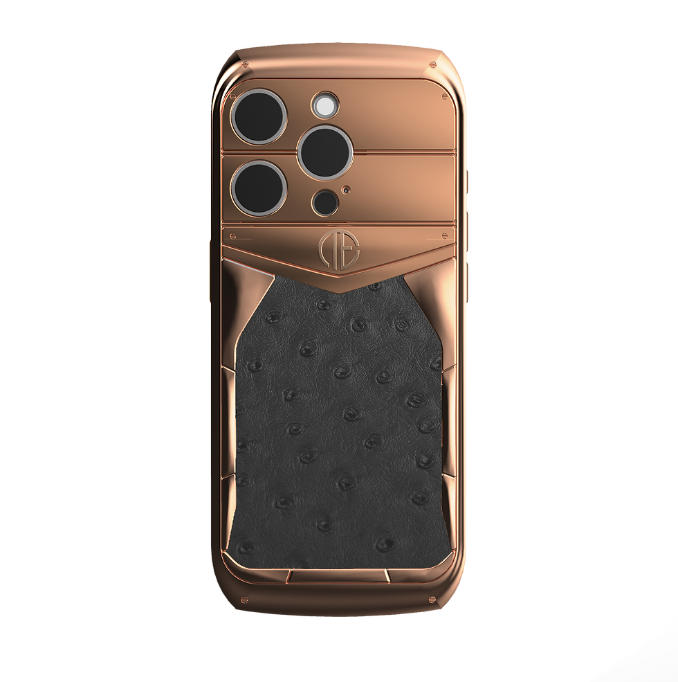 Thumbnail: 18K Rose Gold Ostrich iPhone 16 Pro / Pro Max Premium Phone Case