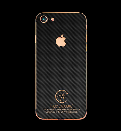 18K Rose Gold Carbon Fibre iPhone 8 | Truly Exquisite