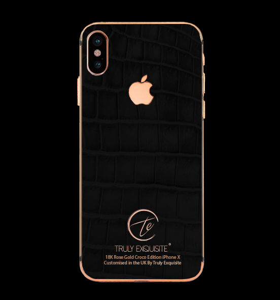 18K Rose Gold Black Croco Edition iPhone X