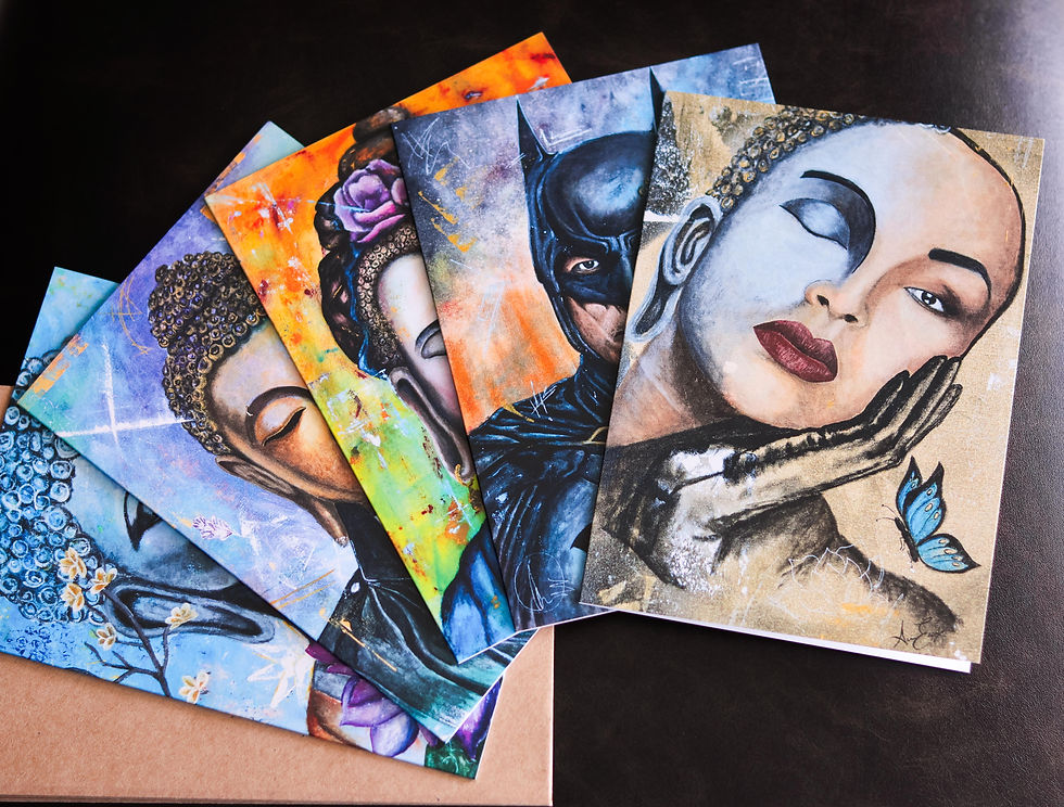 Badass Buddhas Greeting Cards