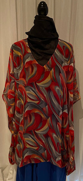 Thumbnail: 11 'Swirl' SHORT Luxury Silk Kaftan