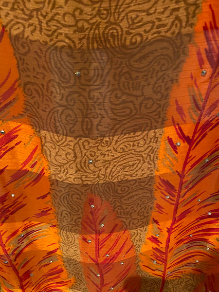 Thumbnail: 17 'Leaf Bronze-Gold' LONG Luxury Silk Kaftan