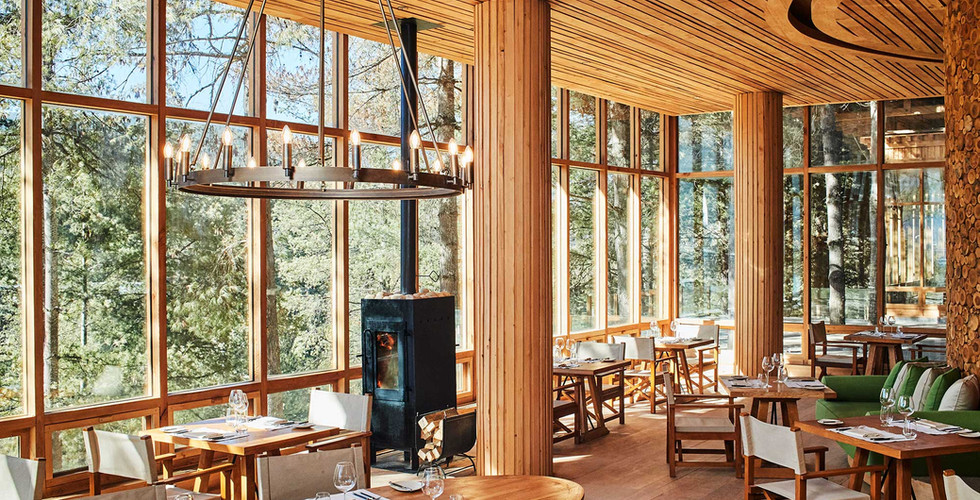 Tongtshang, the restaurant at Six Senses Bumthang, a name that means 'nest of pines'