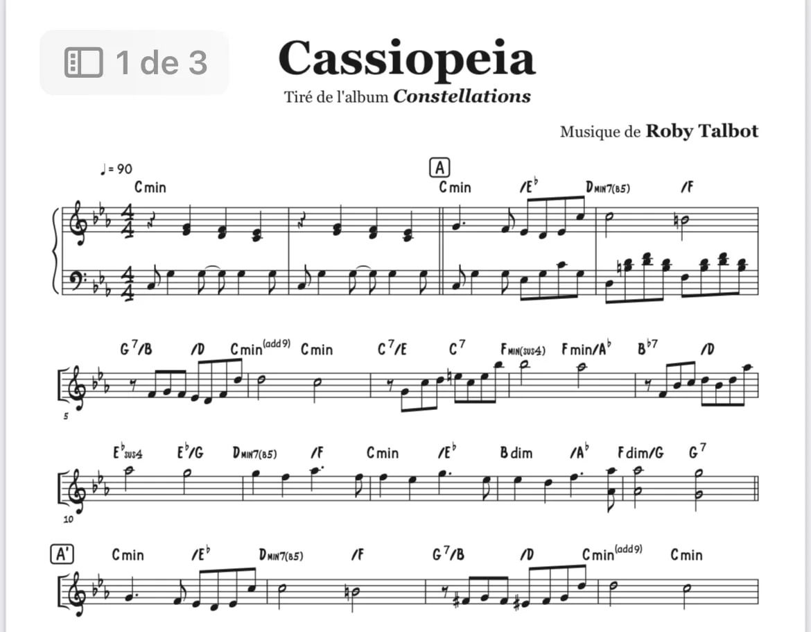 CASSIOPEIA (partition accords chiffrés)