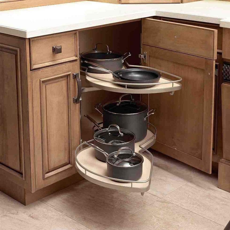 Lazy susan kitchen cabinet for storage