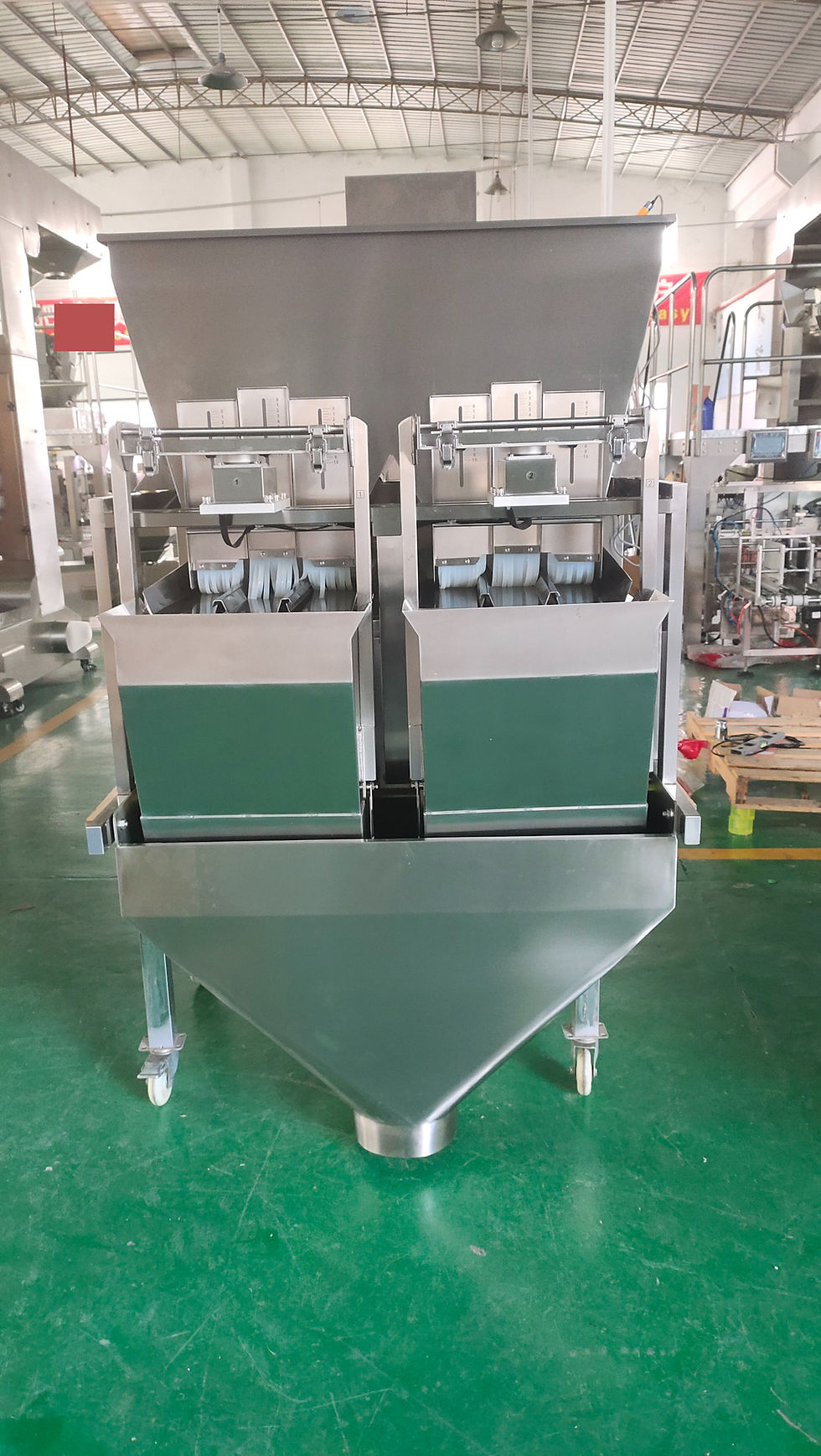 Thumbnail: 5kg to 15kg Wood Pellet Weighing Machine 2 Head Linear Weigher Automatic Filler