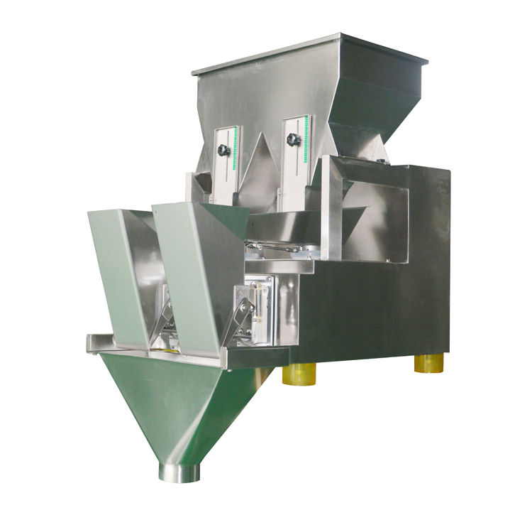 Thumbnail: Title: 2 Head Linear Weigher for 1-2kg Rice, Sugar, Seeds, Coffee Beans Filling